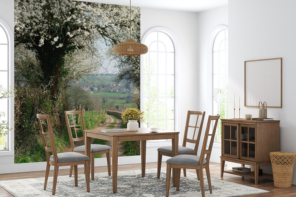 Camino bajo flores blancas — interior 4