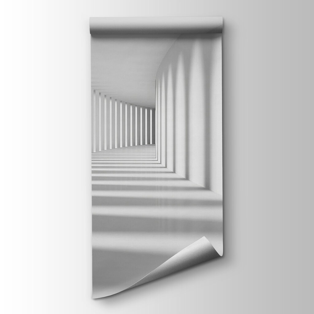 Pasillo blanco con sombras — vista del producto