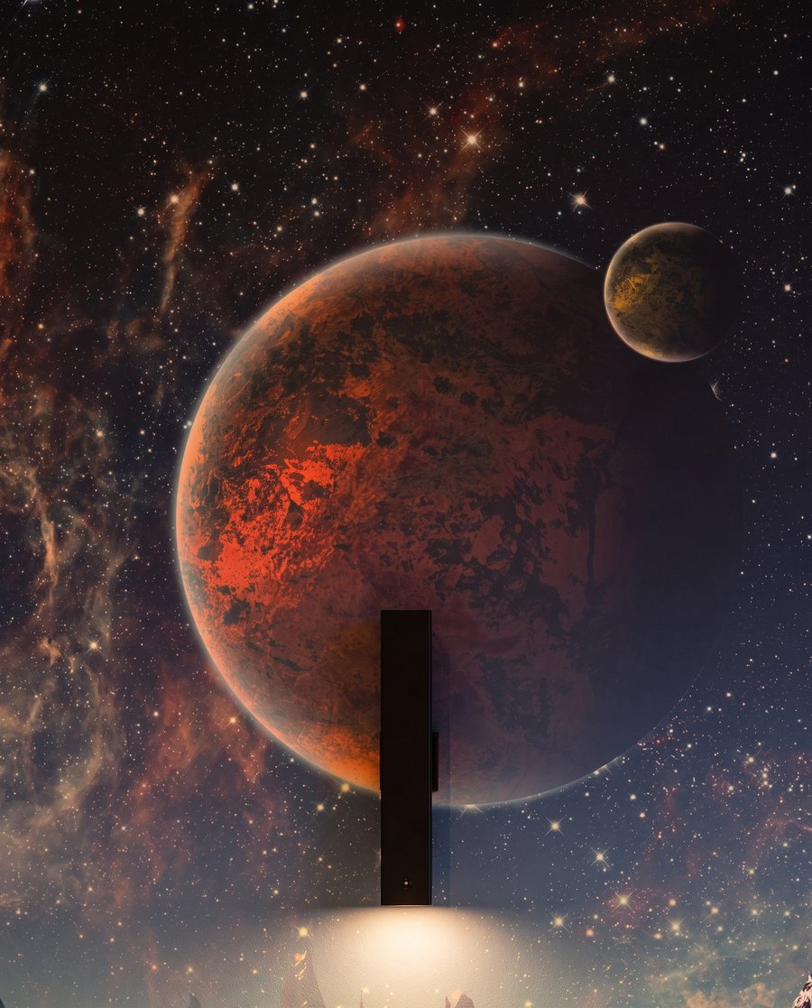 Planetas sobre montañas — detalle