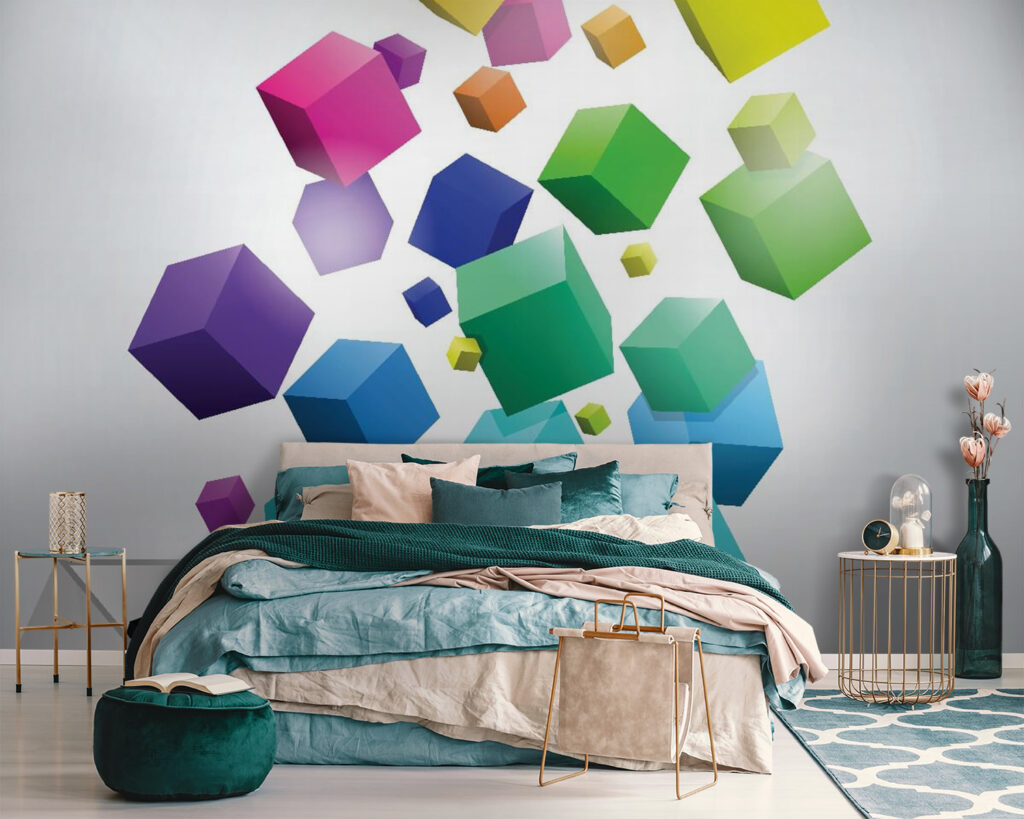 Cubos flotantes de colores — interior 2