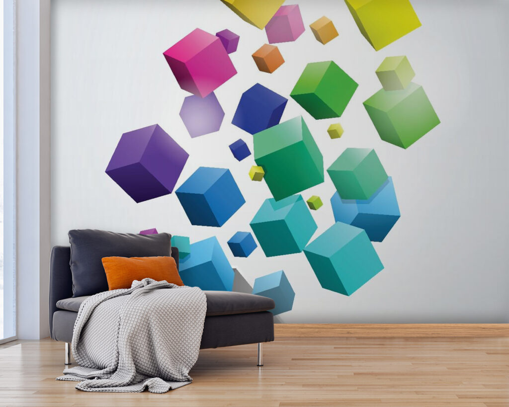 Cubos flotantes de colores — interior 3
