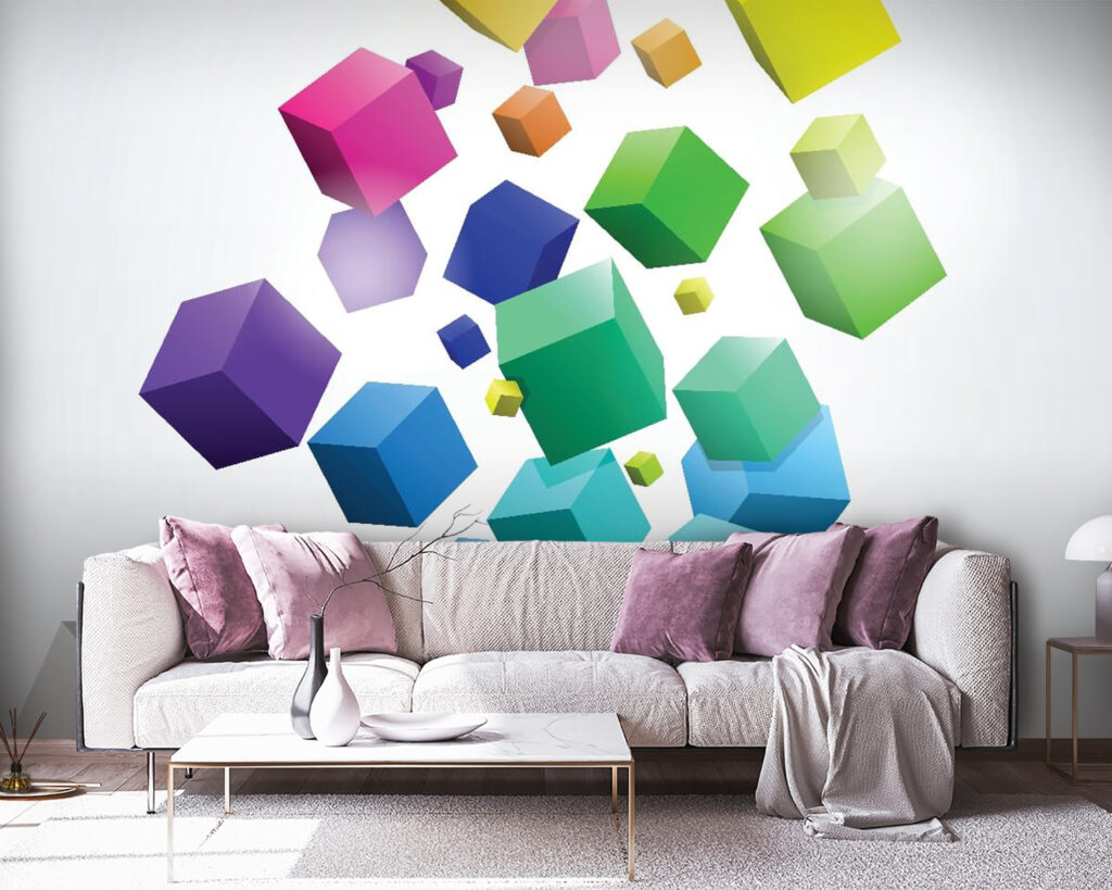Cubos flotantes de colores — interior 4