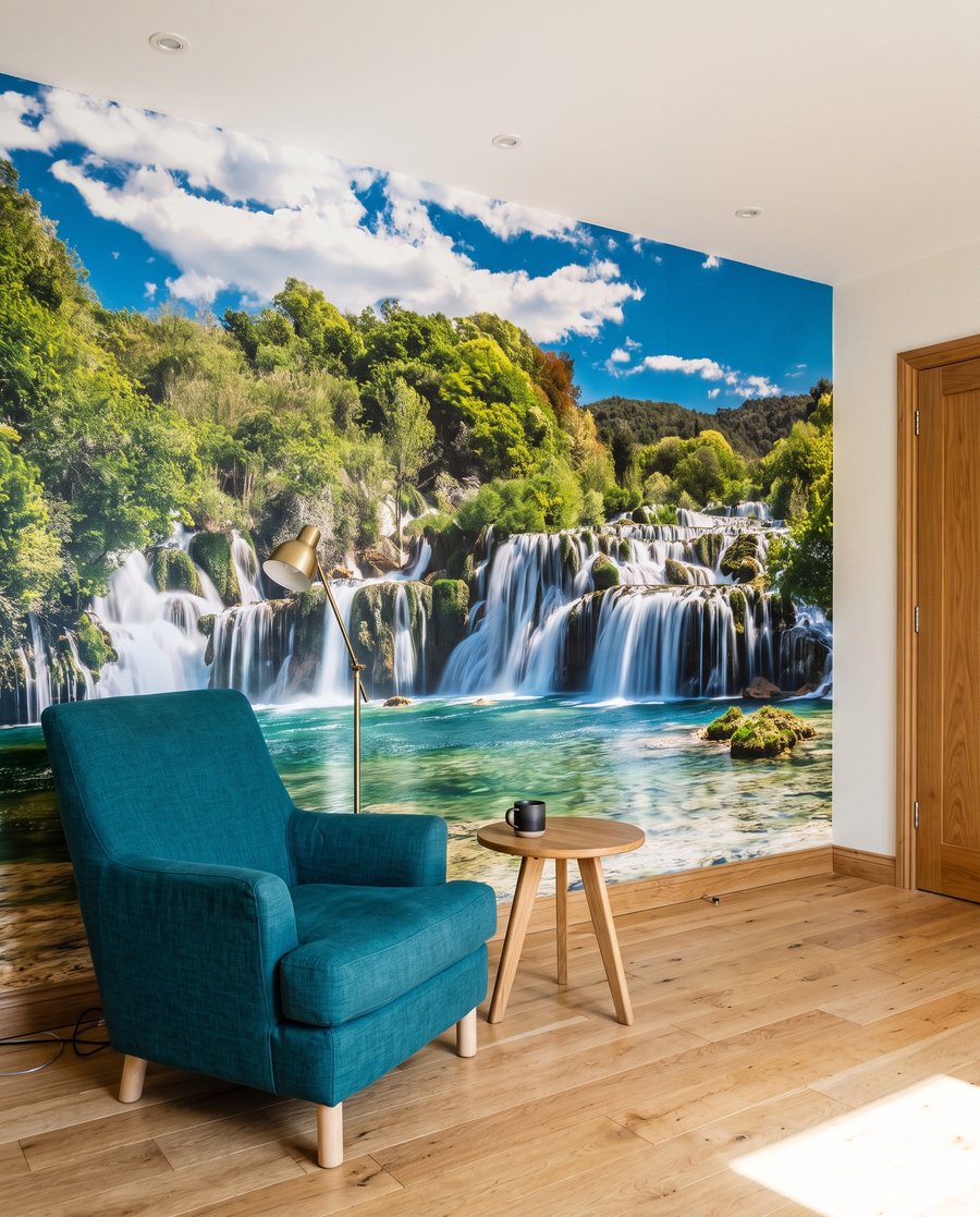 Poza verde bajo cascadas — interior 4