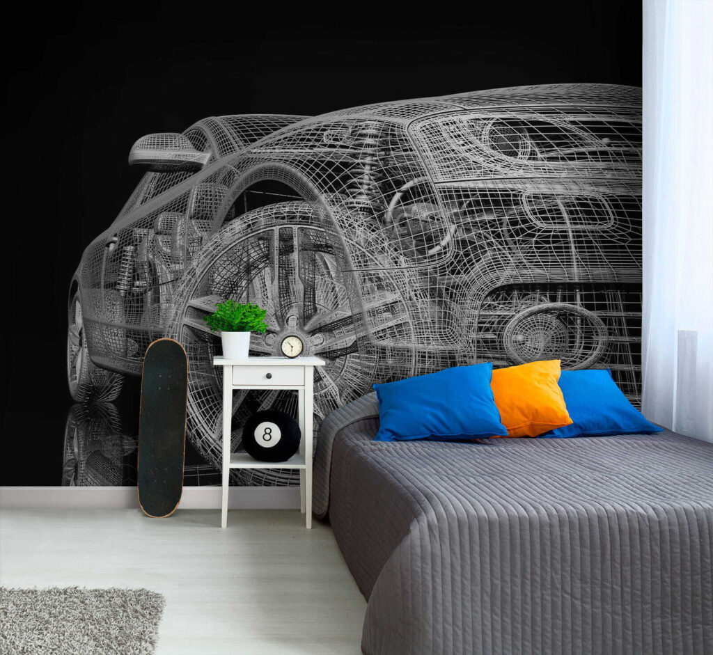 Coche en líneas blancas — interior 1