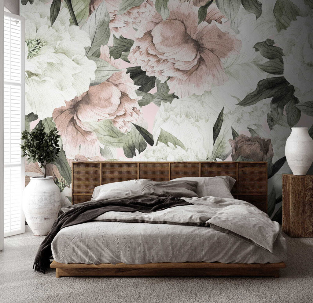 Flores rosadas con follaje — interior 1