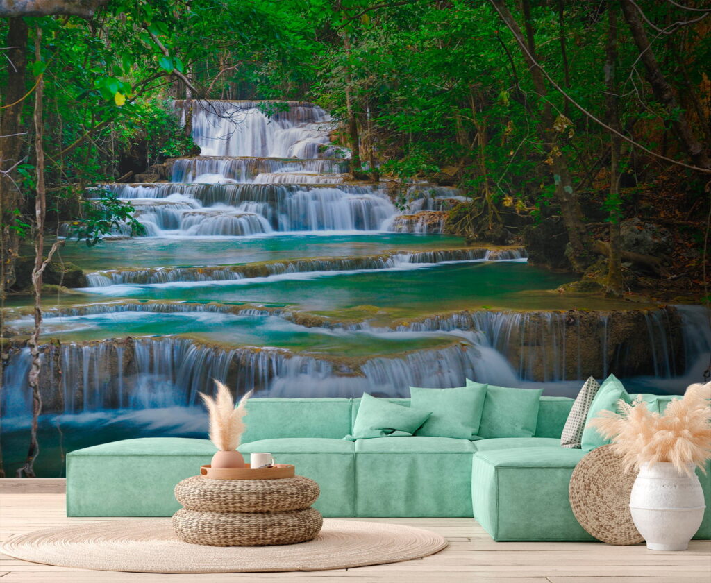 Cascada escalonada del bosque — interior 9