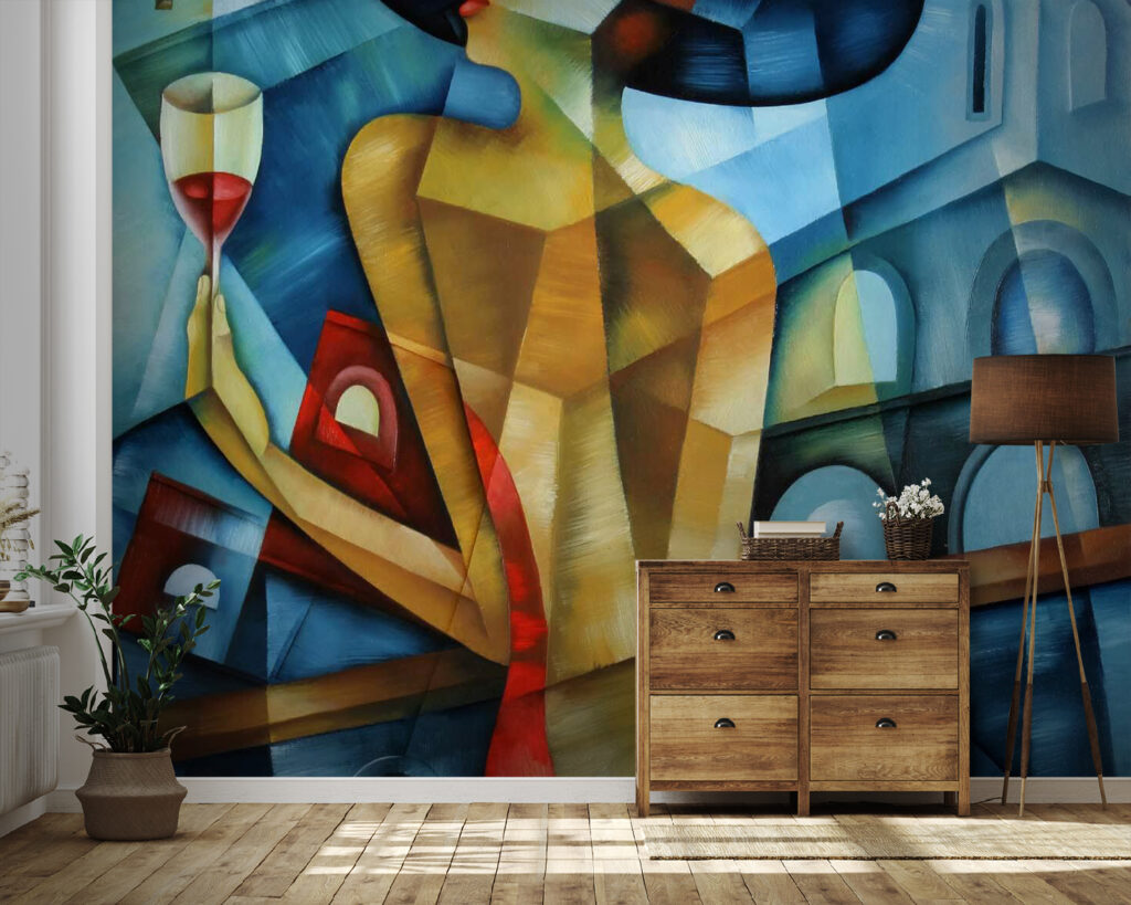 Mujer con copa — interior 1