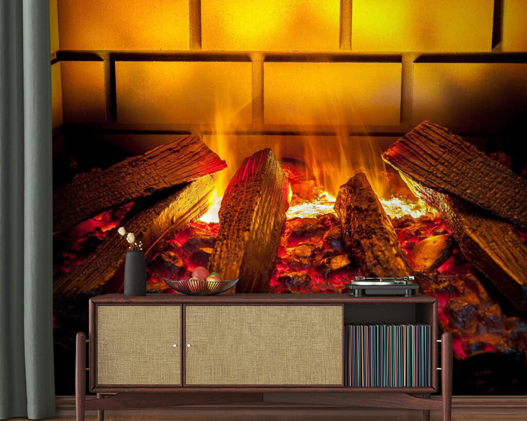 Troncos en brasas doradas — interior 2