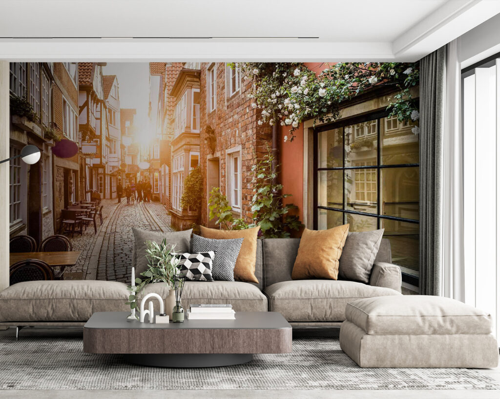 Callejón florido al sol — interior 4