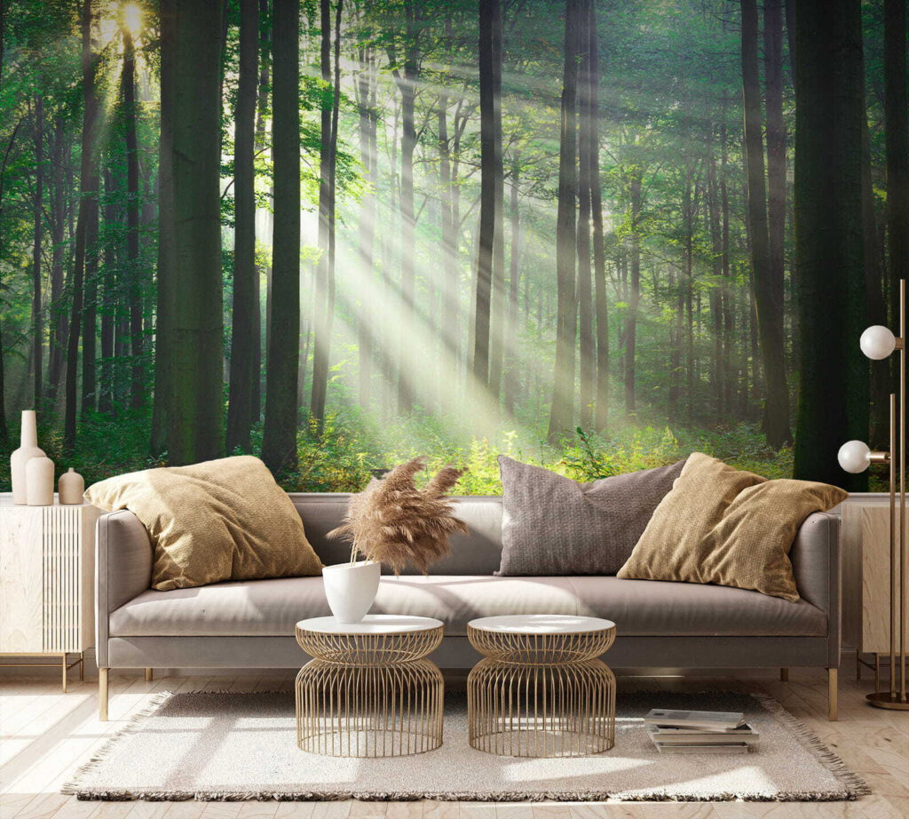 Sol entre troncos rectos — interior 5
