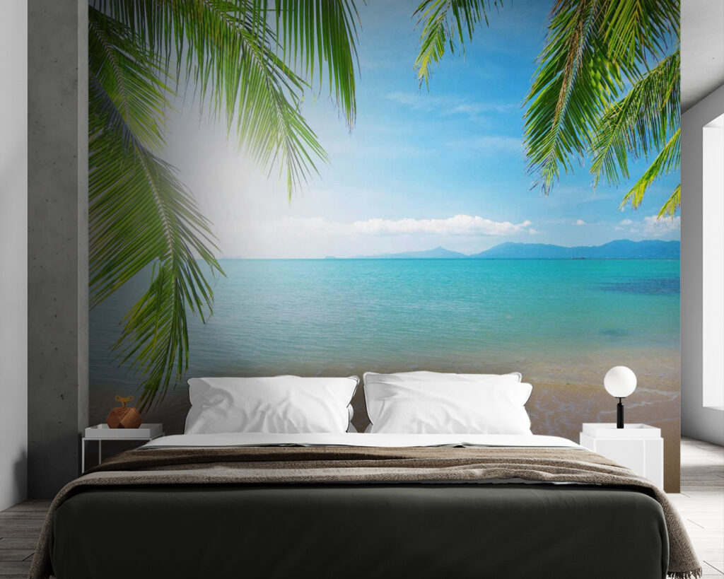 Palmeras sobre mar tranquilo — interior 2