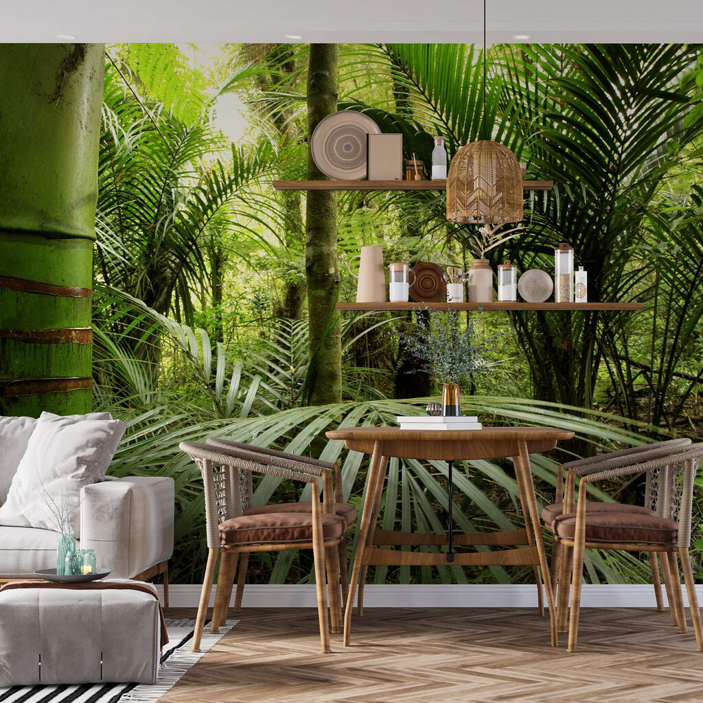 Bosque tropical verde profundo — interior 3
