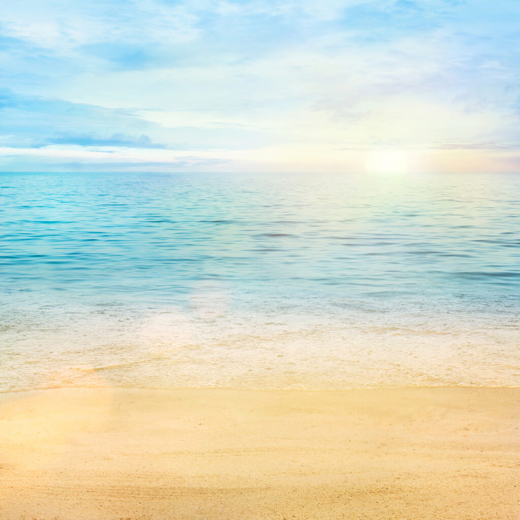 Playa de luz matinal — diseño completo