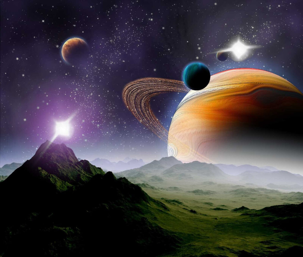 Planetas sobre el valle — diseño completo