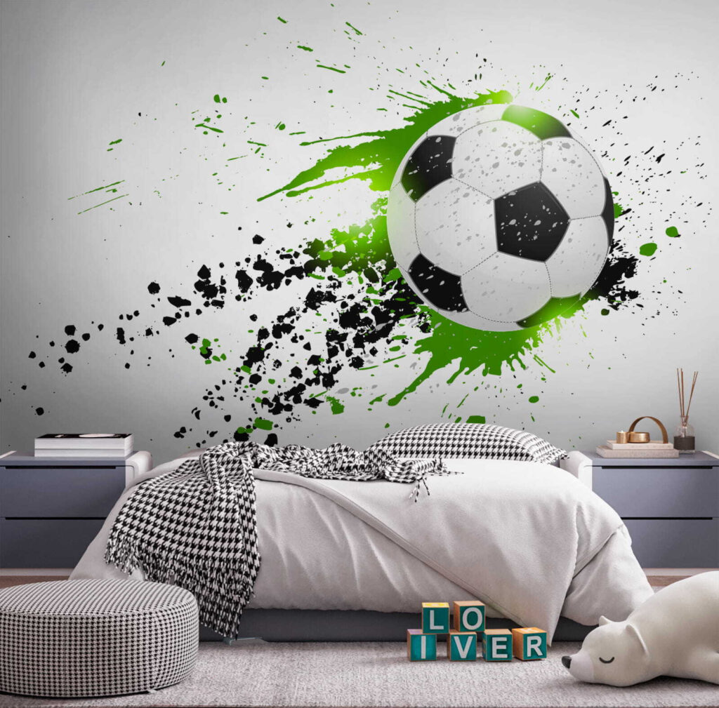 Fútbol entre salpicaduras verdes — interior 2