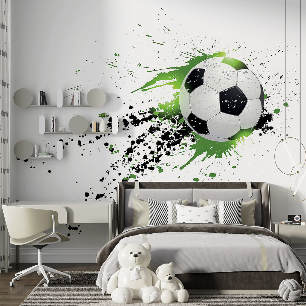 Fútbol entre salpicaduras verdes — interior 10