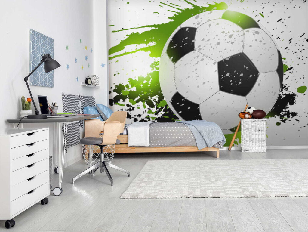 Fútbol entre salpicaduras verdes — interior 6