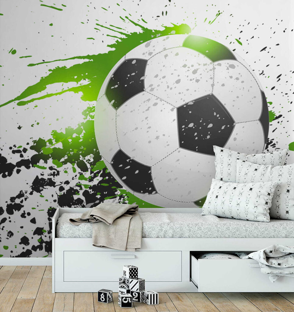 Fútbol entre salpicaduras verdes — interior 9