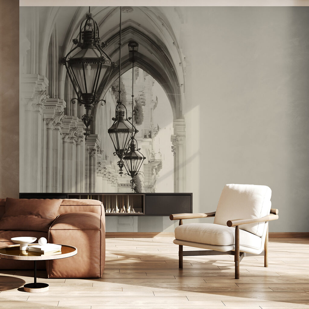 Linternas bajo arcos góticos — interior 4