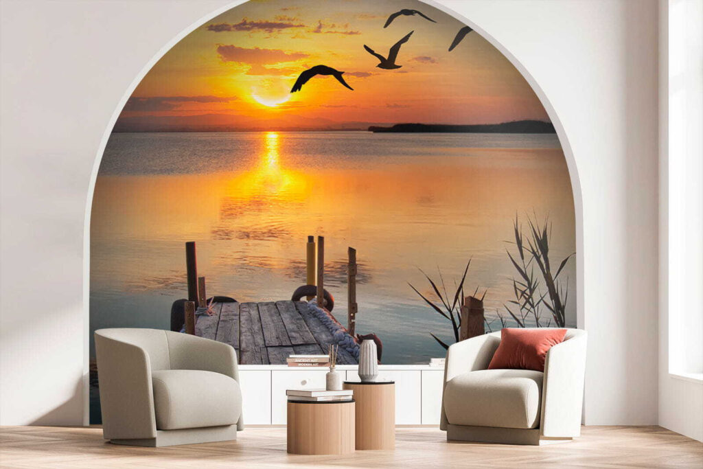 Gaviotas sobre el muelle — interior 2