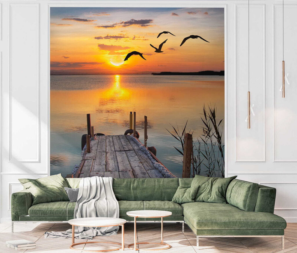 Gaviotas sobre el muelle — interior 3