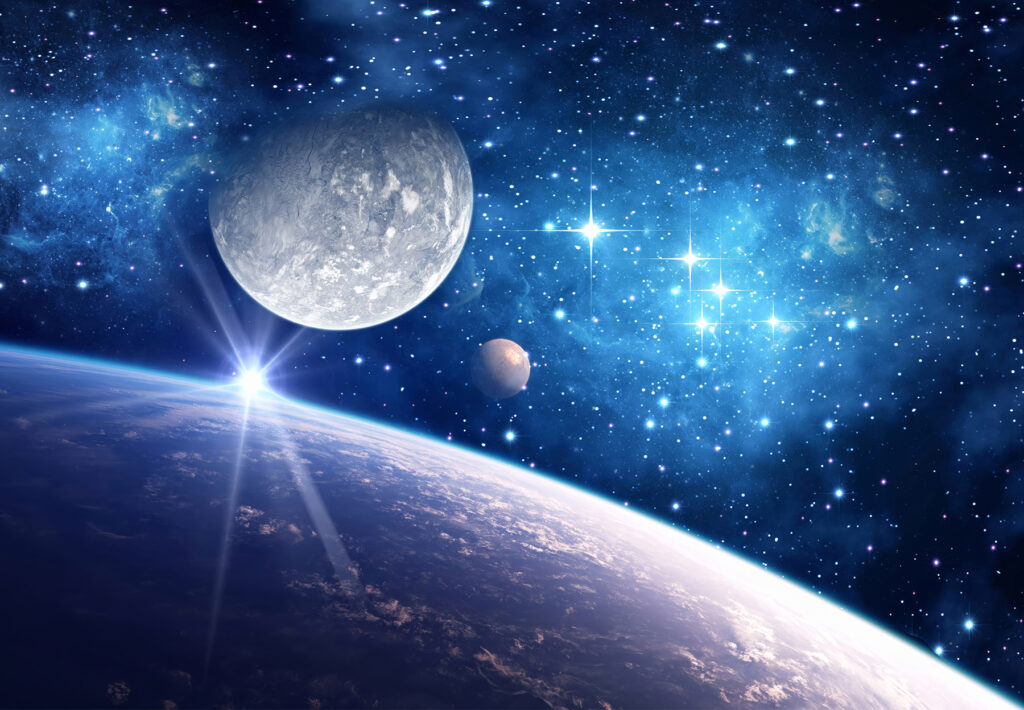 Luna y estrellas azules — diseño completo