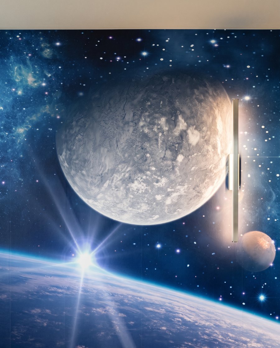 Luna y estrellas azules — detalle