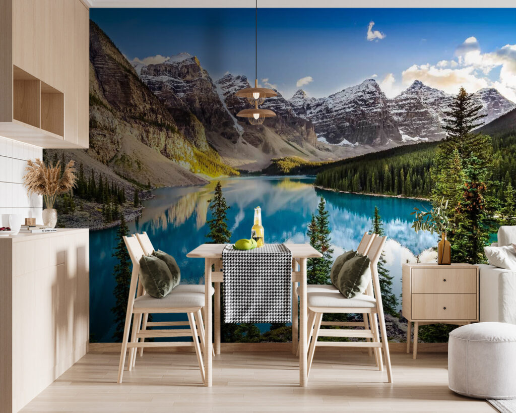 Reflejo azul bajo montañas — interior 2