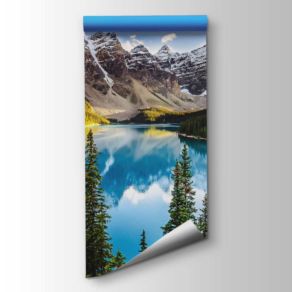 Reflejo azul bajo montañas — vista del producto