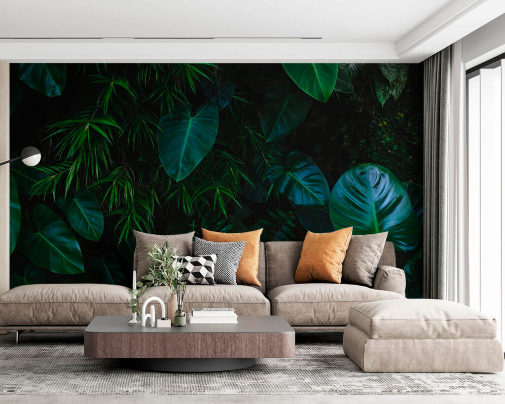 Hojas en verde oscuro — interior 1