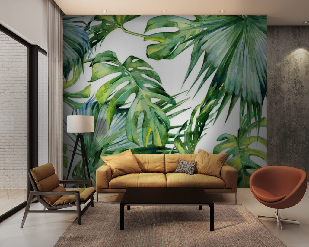 Palmas verdes en blanco — interior 2