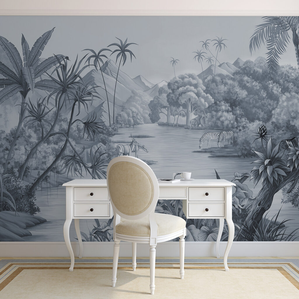 Río entre palmeras — interior 1