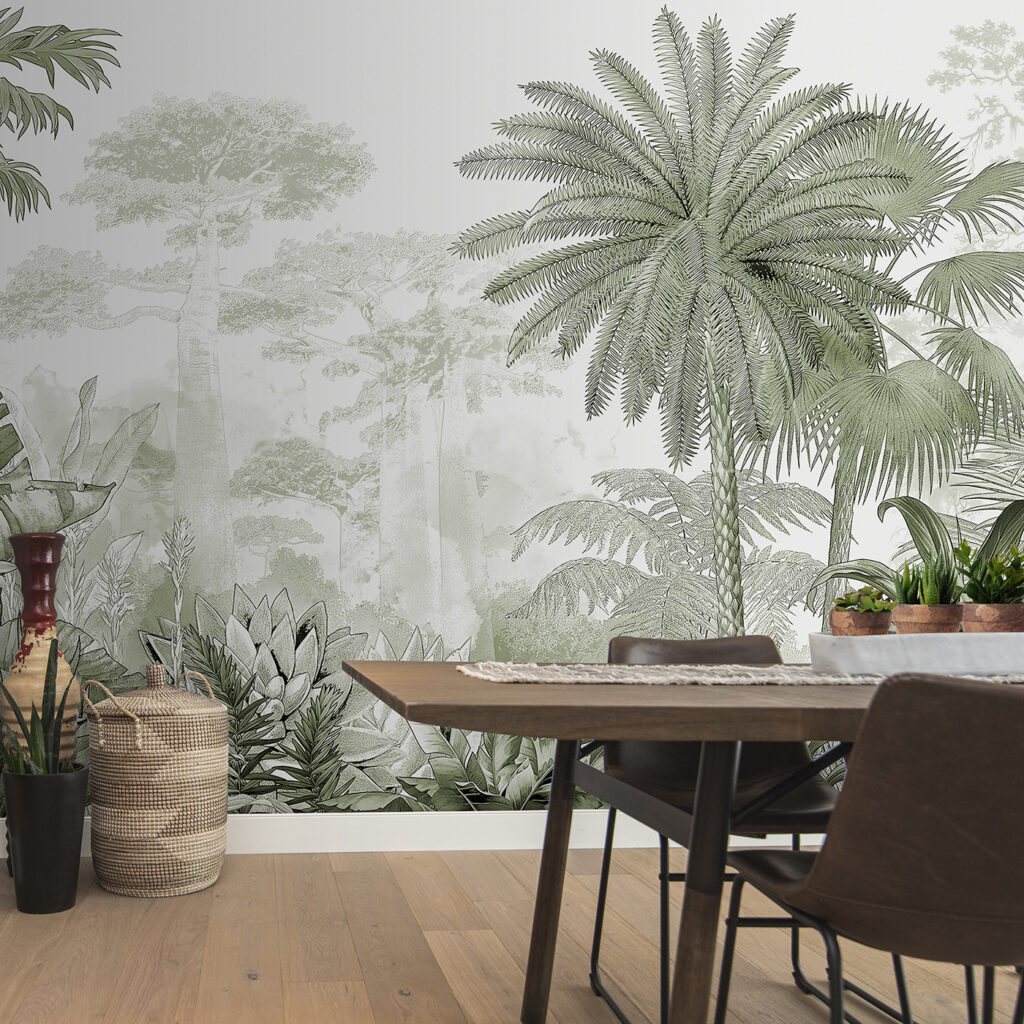 Palmera alta dibujada — interior 1