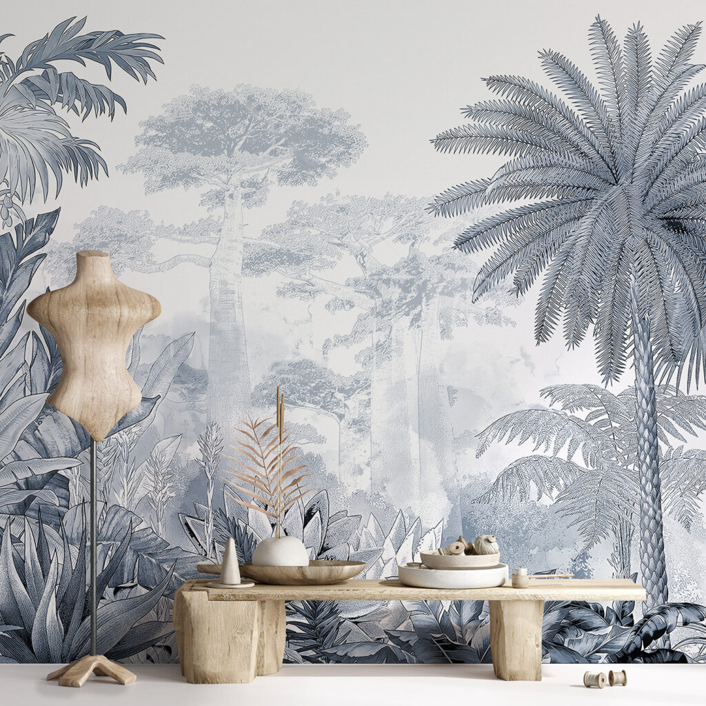Palmera alta dibujada — interior 1