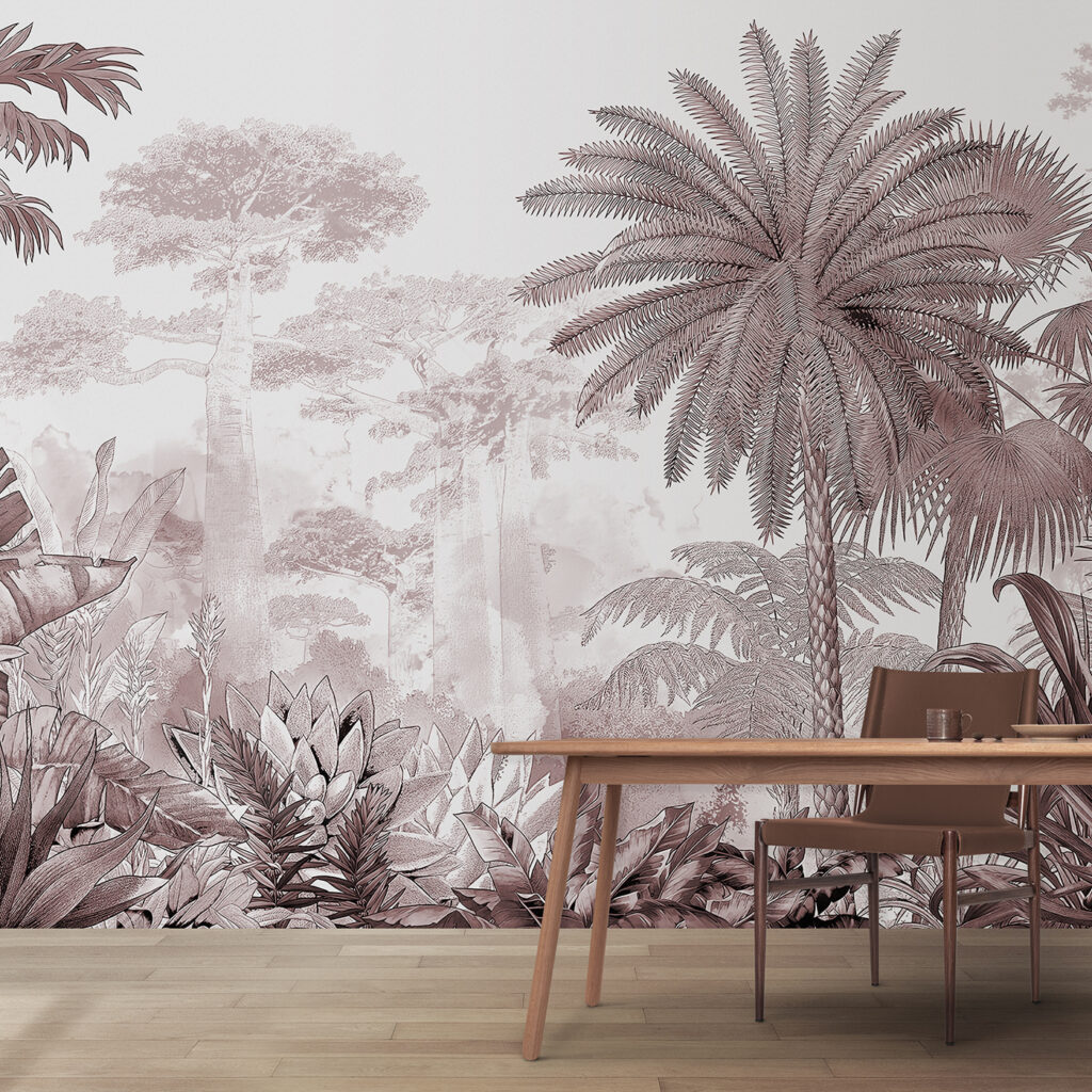 Palmera alta dibujada — interior 1