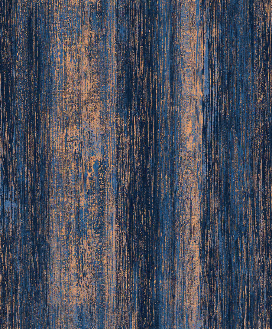 Franjas azules con óxido — diseño completo