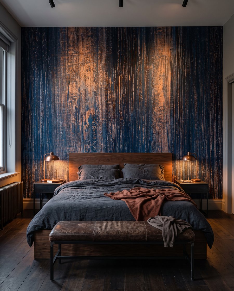Franjas azules con óxido — interior 2