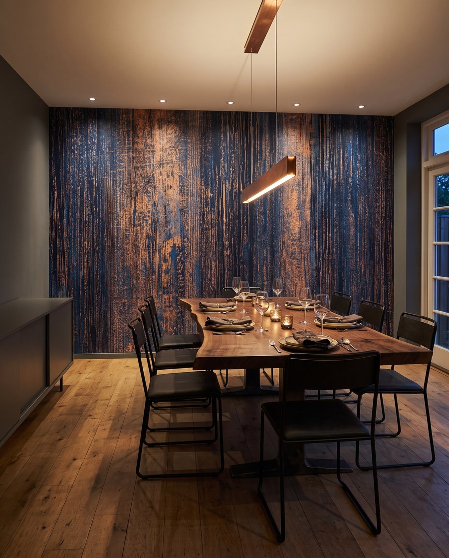 Franjas azules con óxido — interior 8