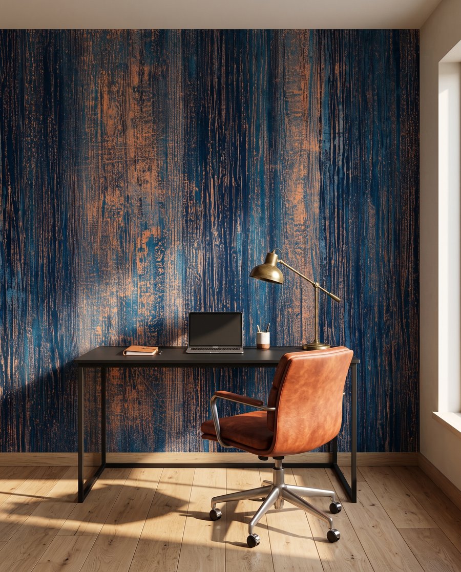 Franjas azules con óxido — interior 9