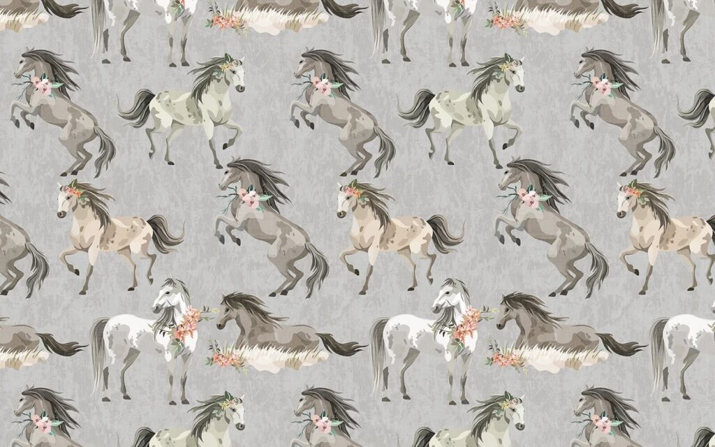 Caballos en acuarela — diseño completo