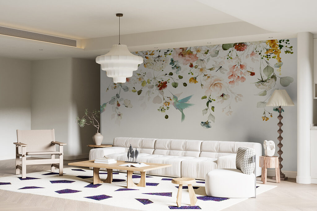 Borde floral con pájaros — interior 2