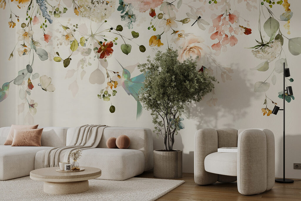 Borde floral con pájaros — interior 3