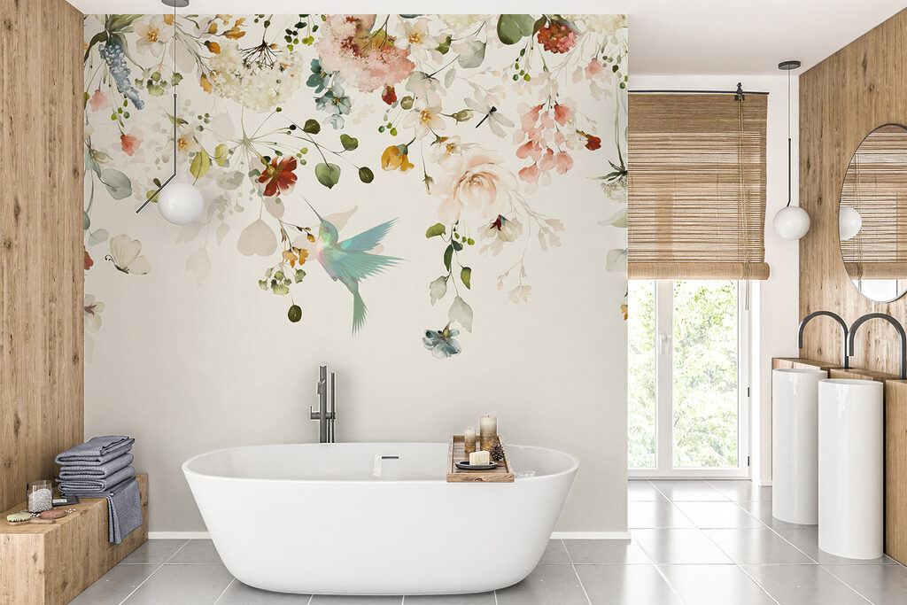 Borde floral con pájaros — interior 5