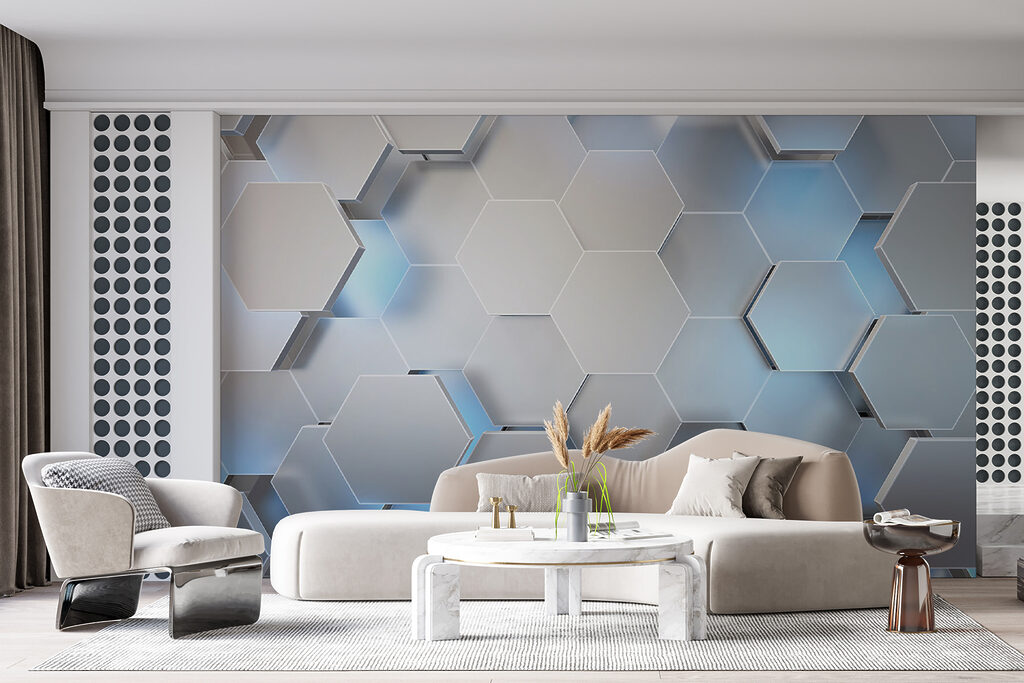 Hexágonos azul claro — interior 6