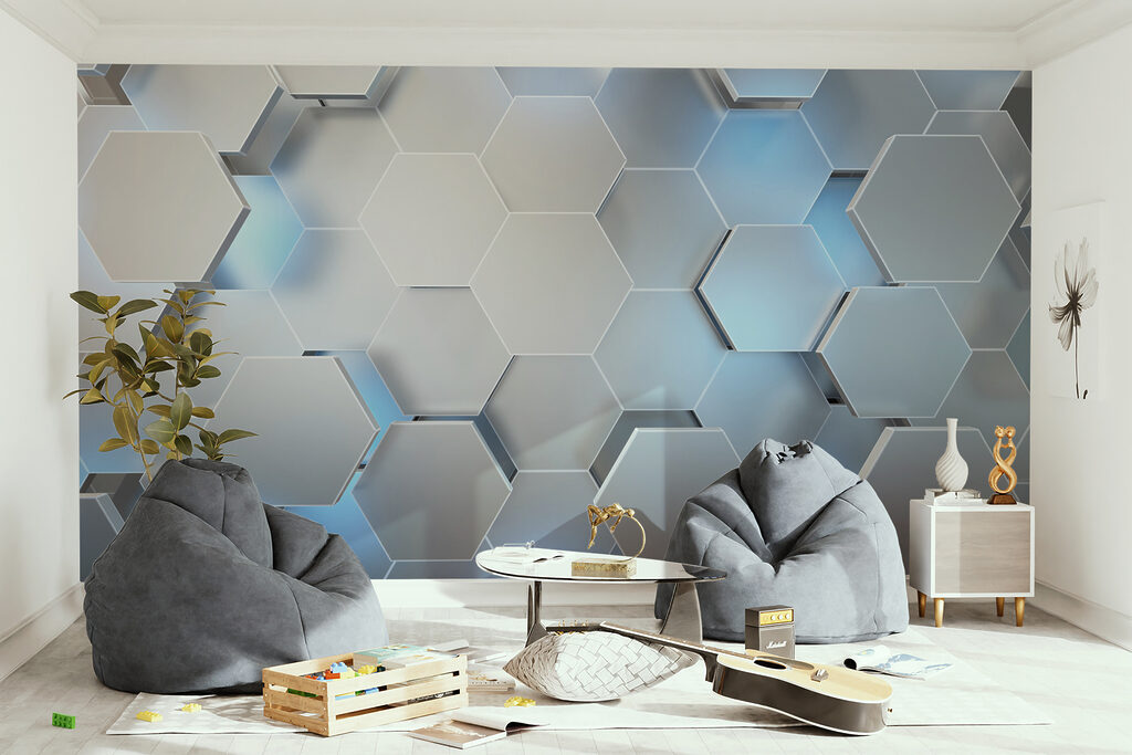 Hexágonos azul claro — interior 8