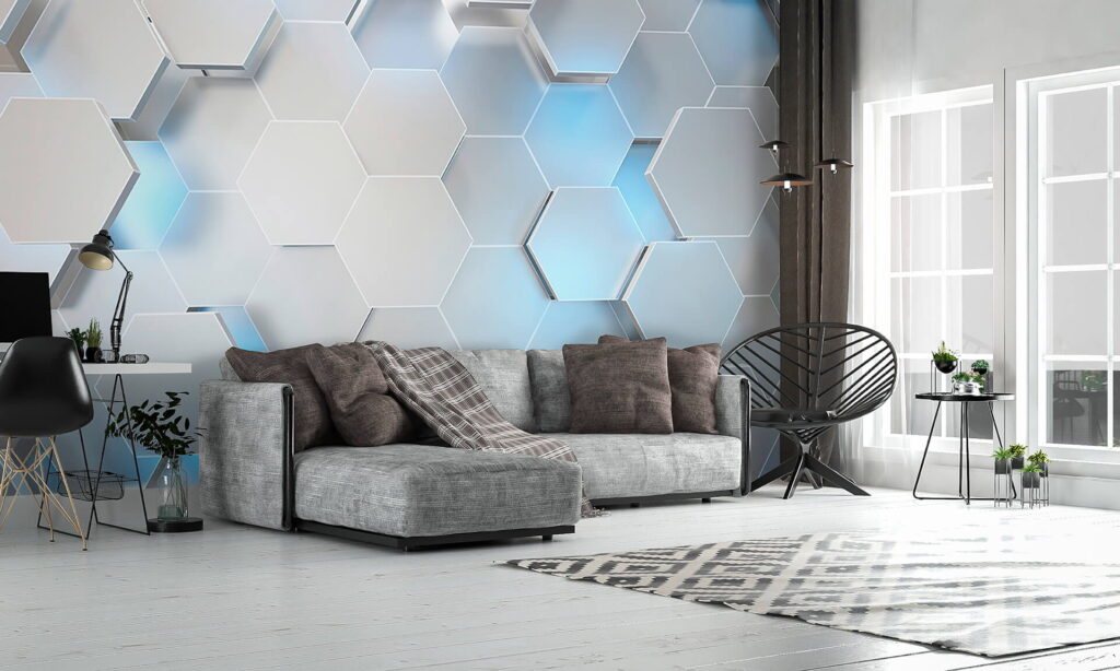 Hexágonos azul claro — interior 3