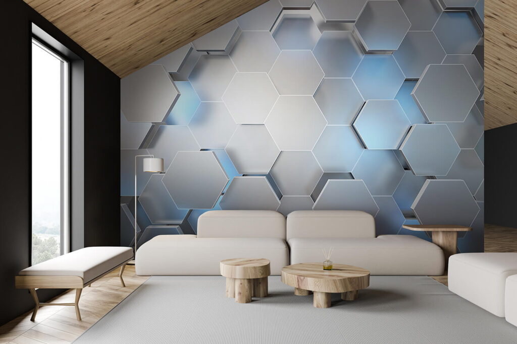 Hexágonos azul claro — interior 4
