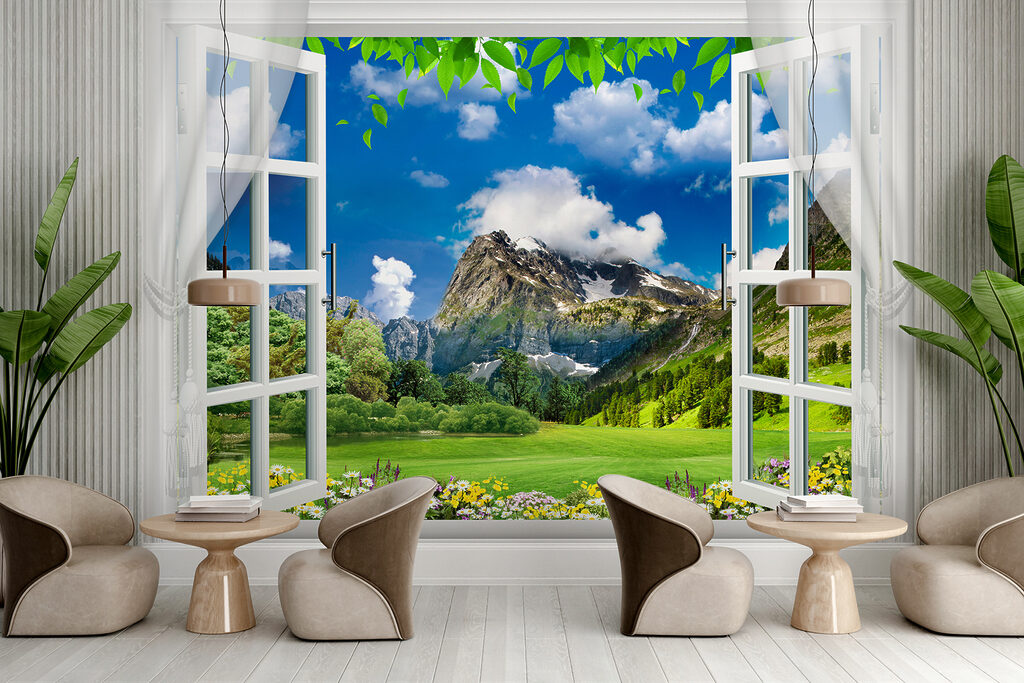Montaña y flores amarillas — interior 4