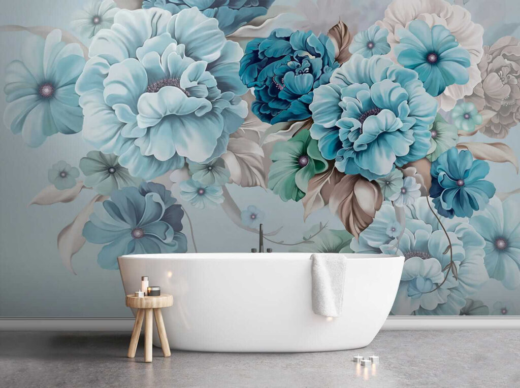 Flores en los rincones en un interior