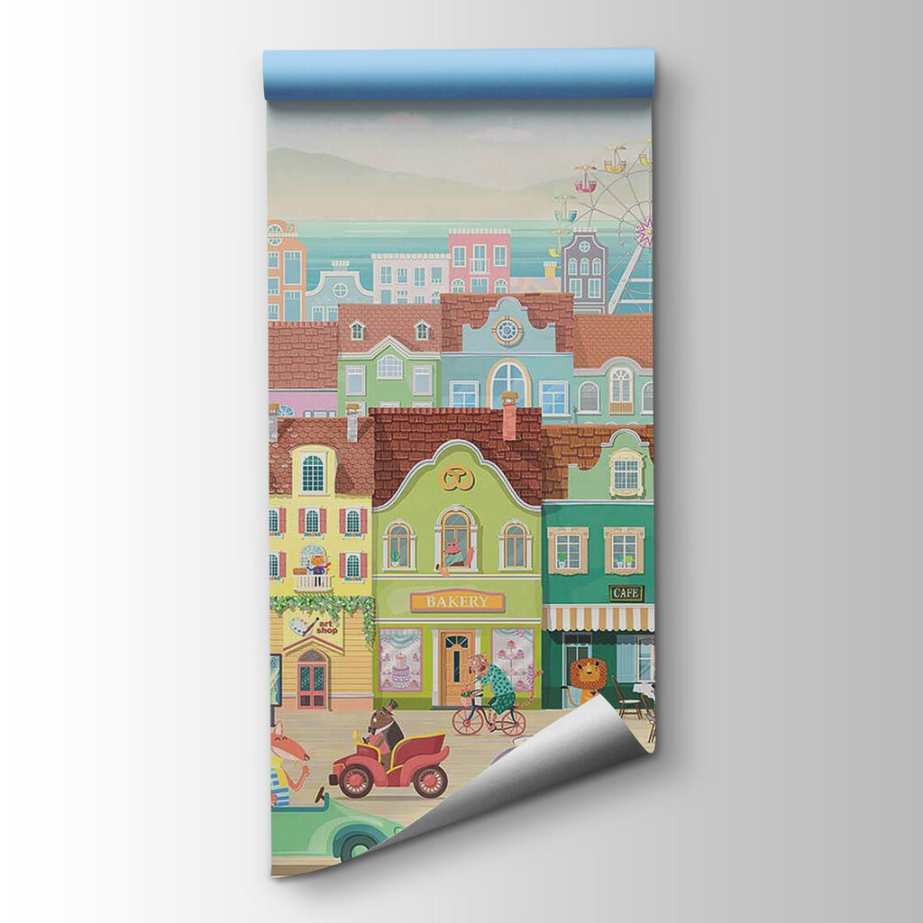 Calle de casas coloridas — vista del producto